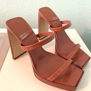 Jeffrey Campbell Hustler Platform Heel Dusty Blush Patent 8